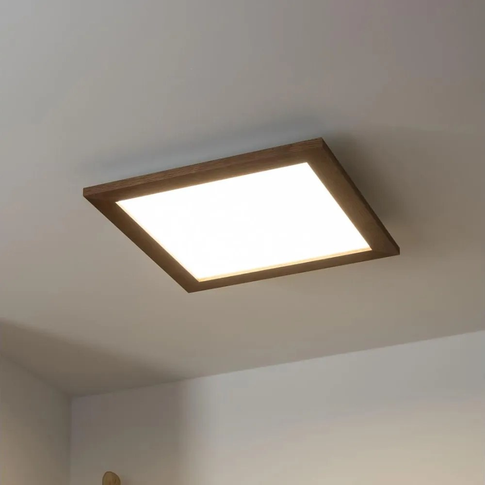 Brilagi - Plafoniera LED dimmerabile SLIMFRAME WOOD LED/36W/230V 49,5x49,5 cm + telecomando