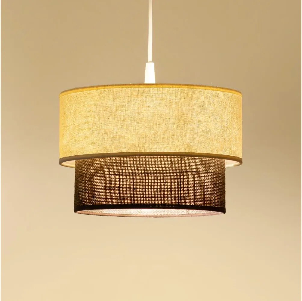 Brilagi - Lampadario LED a sospensione con cavo BOHO STYLE 1xE27/15W/230V Ø 25 cm crema/marrone