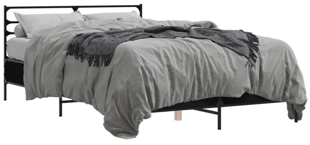 Giroletto Nero 140x200 Cm İn Legno Multistrato E Metallo /
