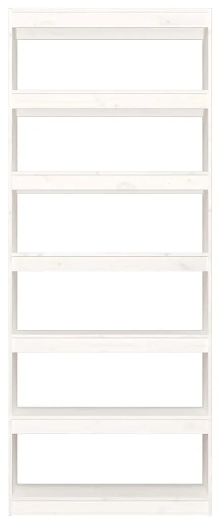 Libreria/Divisorio Bianco 80x30x199,5 cm in Massello di Pino