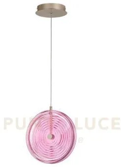 Sospensione jokey piccola rosa 1 luce led 3000k 838lm 13w d.30cm