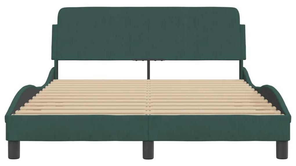 Giroletto con testiera verde scuro 140x190 cm in velluto