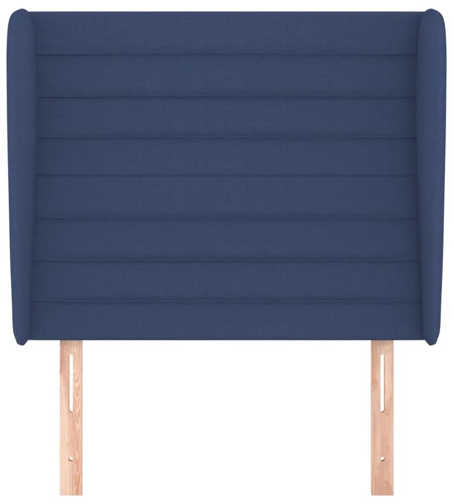 Testiera ad orecchio blu 93x23x118/128 cm in tessuto