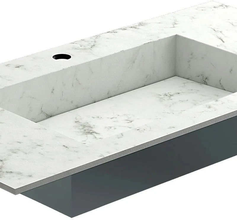 Lavabo a incasso rettangolare L 50 x H 13 cm grigio