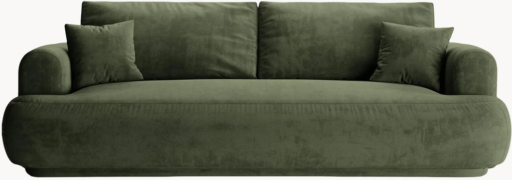 Divano letto 3 posti in velluto con contenitore Ella, larg. 253 cm