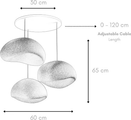 Brilagi - Lampadario a sospensione con cavo WABI SABI 3xE27/40W/230V Ø 60 cm bianco