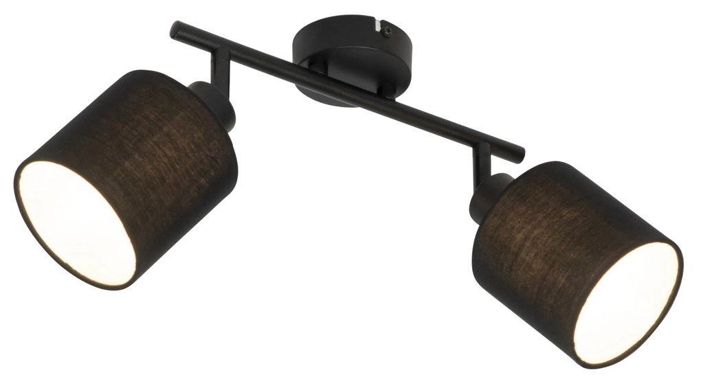 Faretto da soffitto nero con paralume nero 2 luci orientabile - Hetta