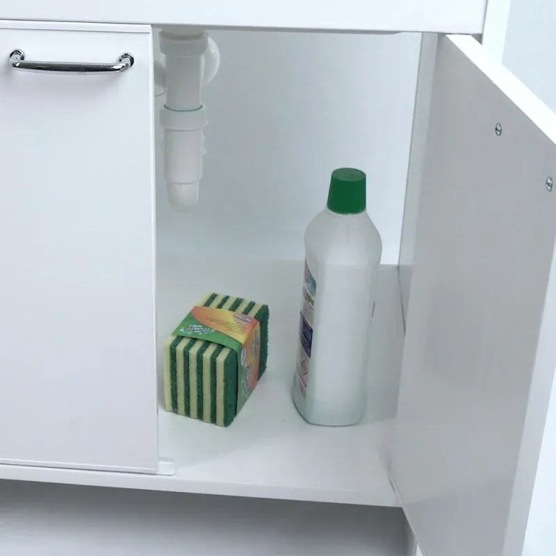 Mobile lavatoio 60x50 cm vasca in resina con asse e kit di scarico