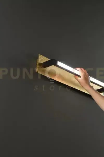 Applique in metallo nero opaco + foglia oro foglia led 12w cct 2700...