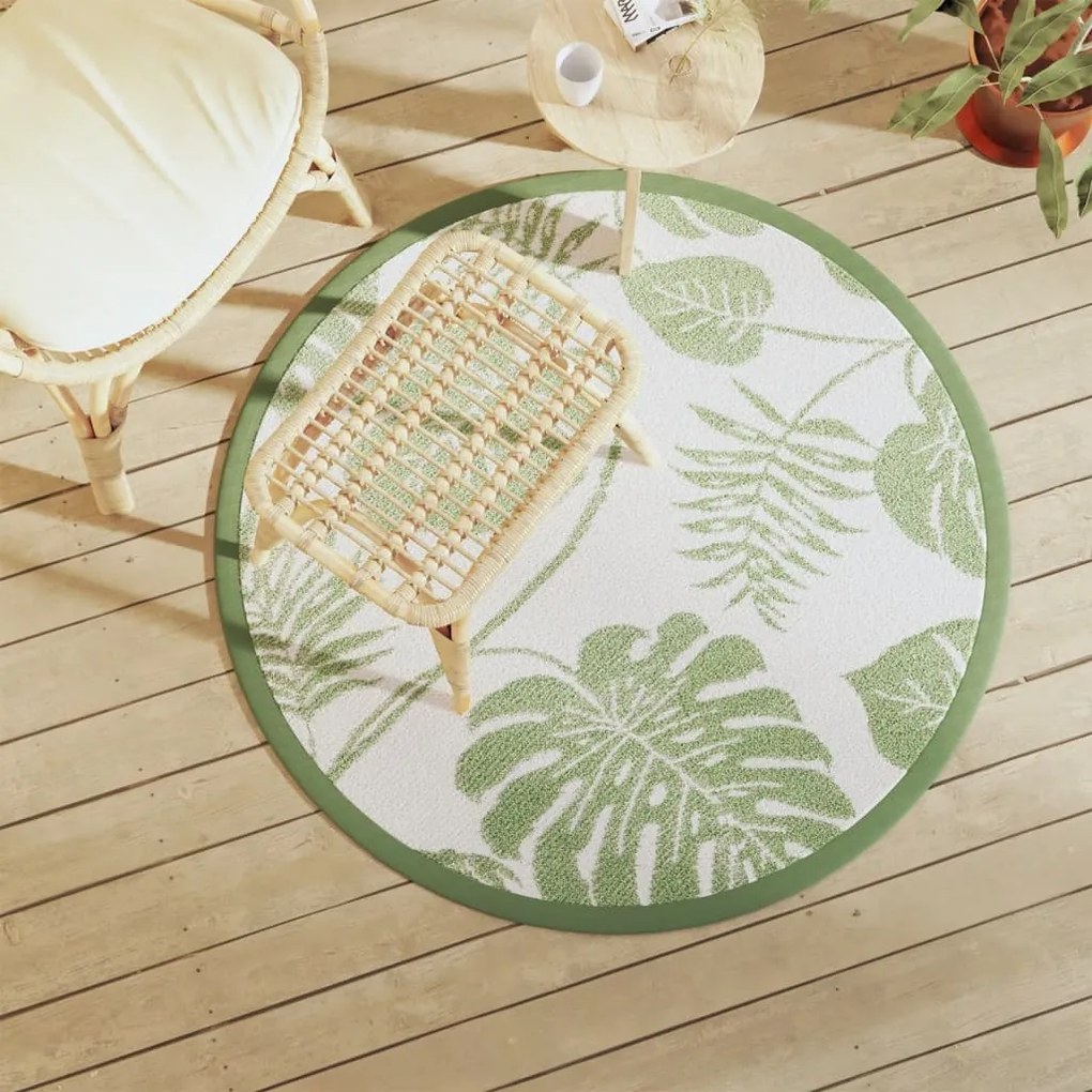 Tappeto Da Esterno Arakıl Verde Ø120 Cm İn Pp /