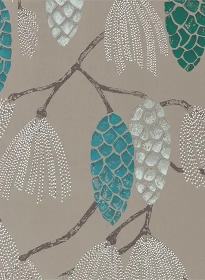 Harlequin Carta da parati Epitome - Turquoise/ Pea/ Gilver
