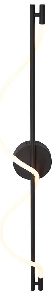 Lampada da parete moderna nera con LED dimmerabile a 3 livelli - Twirl