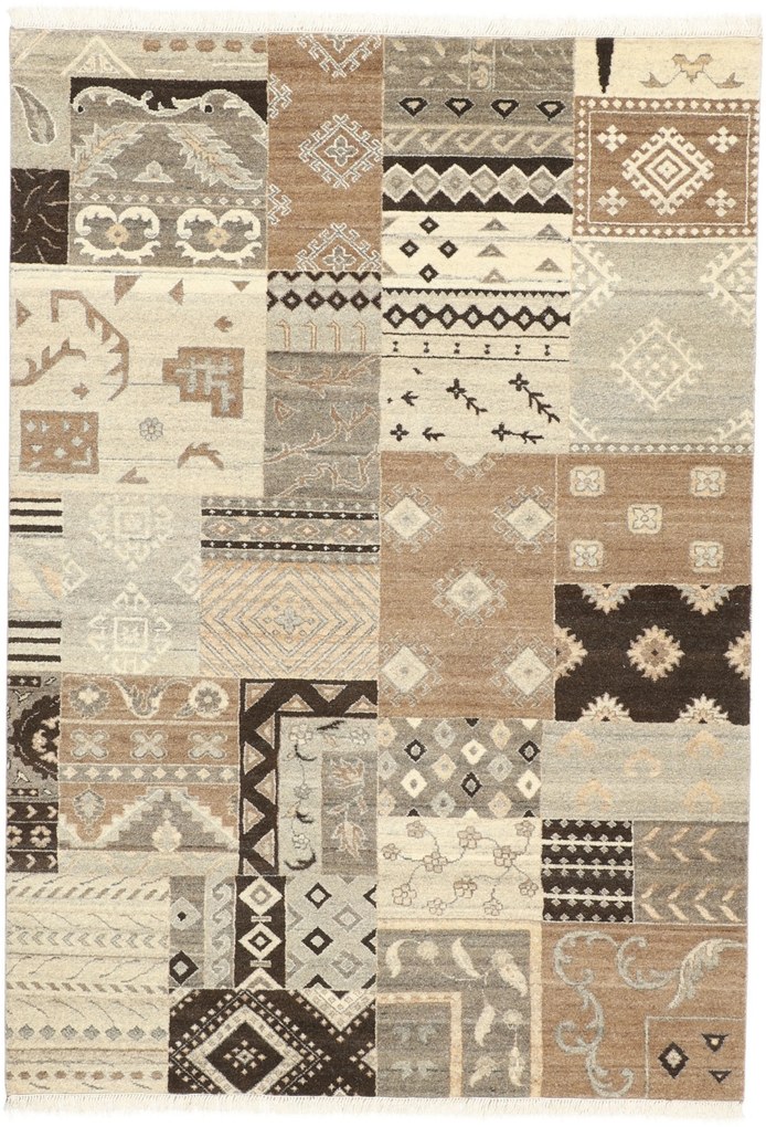 Patchwork Tappeto 200x140 (Indian) Annodato A Mano