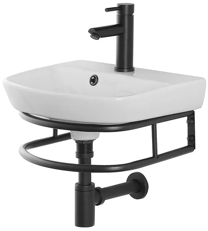 Mobile lavabo sospeso 45 cm salvaspazio in stile industrial Borg