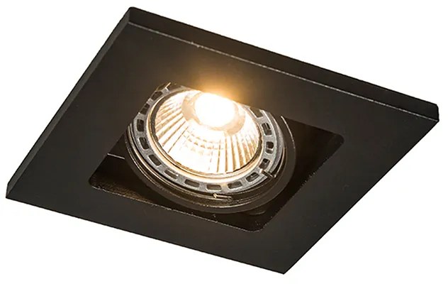 Set di 10 faretti incassati quadrati neri - Qure