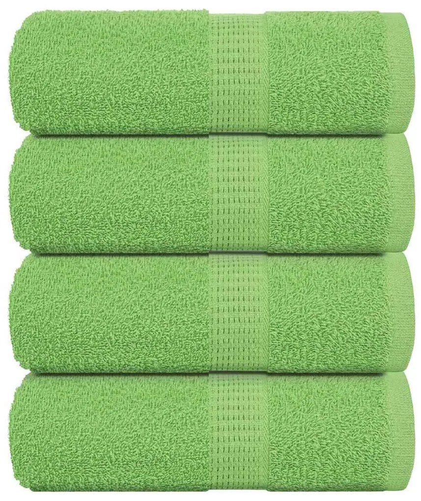 Asciugamani Ospiti 4 Pz Verde Mela 30x50 Cm 360 G/m² Cotone /