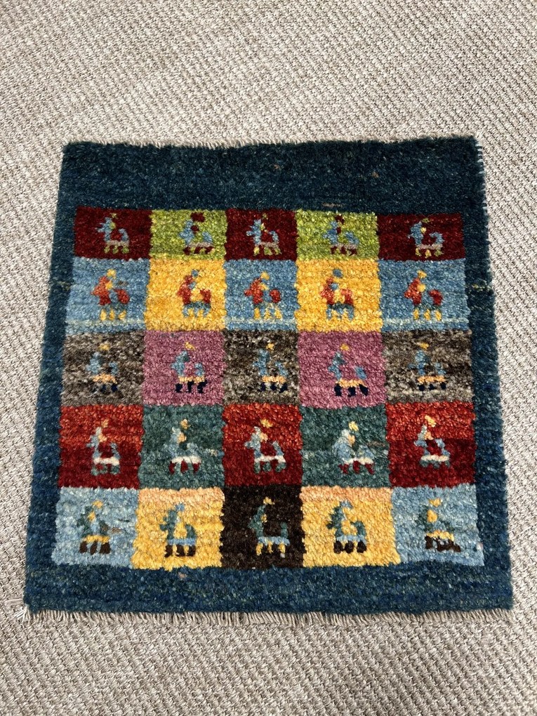 Gabbeh Tappeto persiano 40 x 40 Verde (Iran) Annodato A Mano