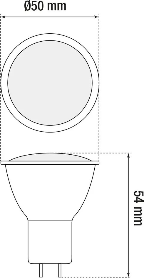 Faretto LED MR16 6W angolo 120° 12/24V AC/DC Colore Bianco Freddo 6.000K