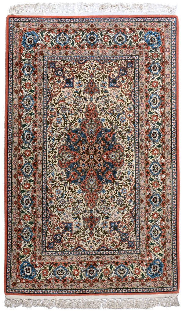 Isfahan Tappeto persiano 130x210 Beige (Iran) Annodato A Mano