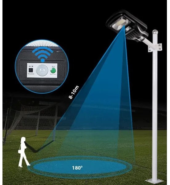 Lampada stradale solare LED con sensore LED/60W/6V 6500K IP65 + telecomando
