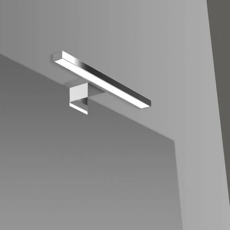 Specchio bagno 50x60 a filo reversibile con lampada naturale 30 cm