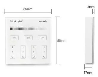 Pannello Full Touch WiFi Dimmer 4-Zone, base magnetica - White Colore del corpo Bianco