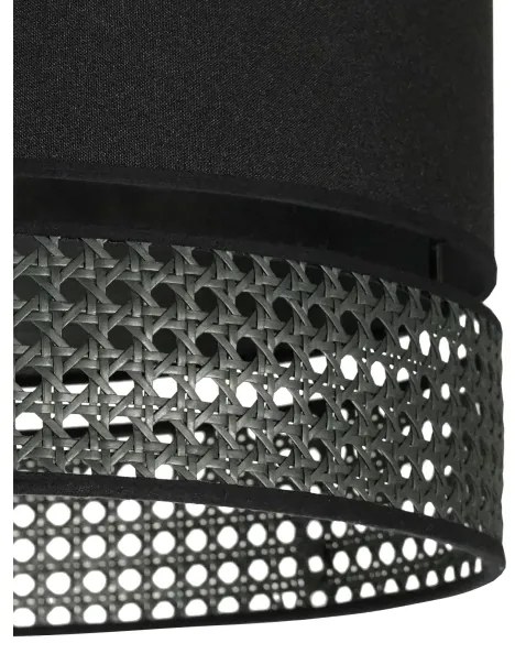 Duolla - Lampadario a sospensione con filo DOUBLE RATTAN 1xE27/15W/230V diametro 40 cm nero