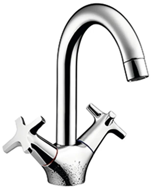 Rubinetto per lavabo getto laminare cristallino My Sport cromato lucido HANSGROHE H 22 cm