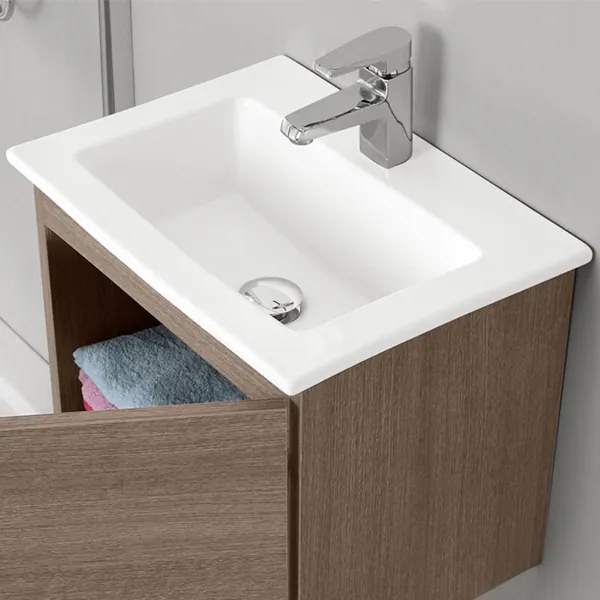 Lavabo 50x36 cm in ceramica bianco compatto dal design moderno
