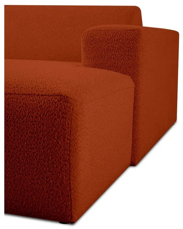 Modulo divano in tessuto bouclé color mattone (angolo destro) Roxy - Scandic