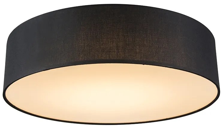 Plafoniera nera 40 cm con LED incluso - Drum LED