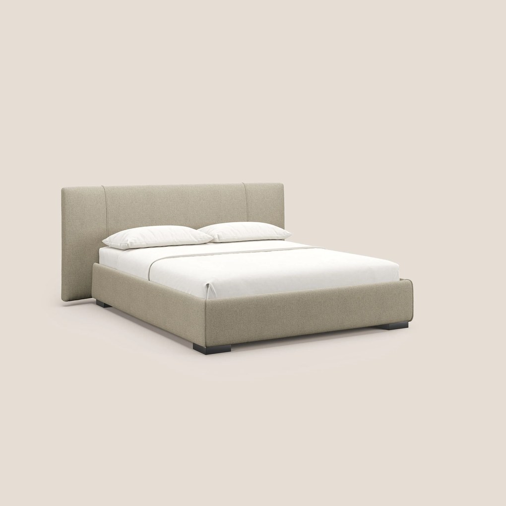 Omero letto imbottito contenitore sfoderabile in tessuto fiammato impermeabile T14 beige