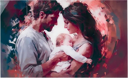 Quadro in vetro temperato 100x60 cm moderno - Famiglia