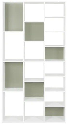 Libreria Con Vani A Cubo 92x30x178 Arctic Bizzotto Bianco-Verde Salvia