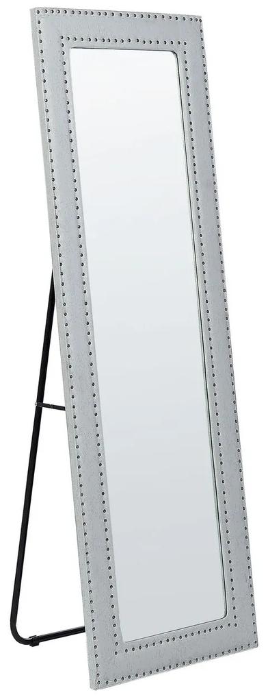 Specchio da terra ecopelle grigio chiaro 50 x 150 cm LOCRONAN Beliani
