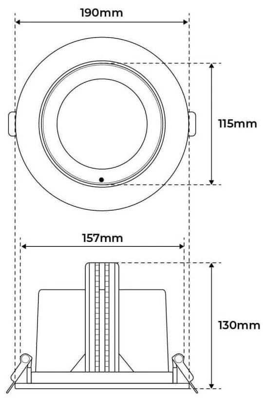 Faro LED da Incasso 44W, Foro Ø160mm con driver Philips- Per Carni Colore Rosa Alimentare