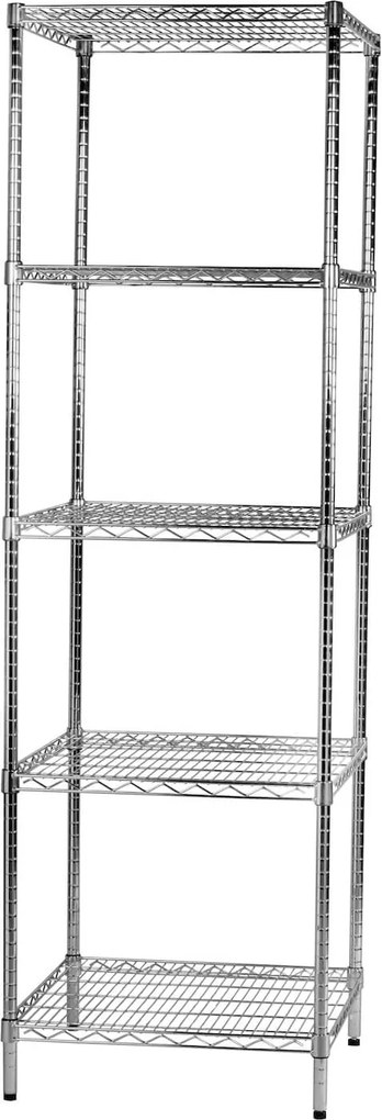 Scaffale 5 Ripiani 60x60x200 cm in Metallo Cromato Tosini...