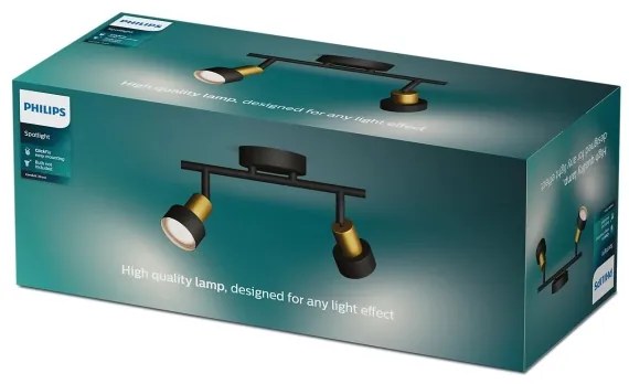 Philips - Faretto CONDUIT 2xGU10/5W/230V nero/ottone
