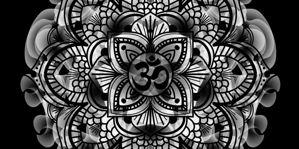 Quadro su tela – Mandala della salute in bianco e nero