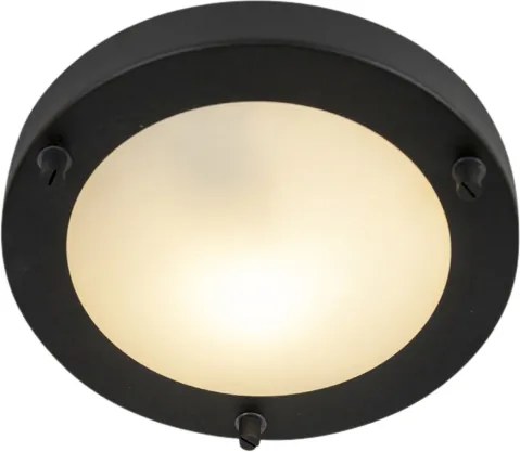 Plafoniera moderna nera 18 cm IP44 - Yuma