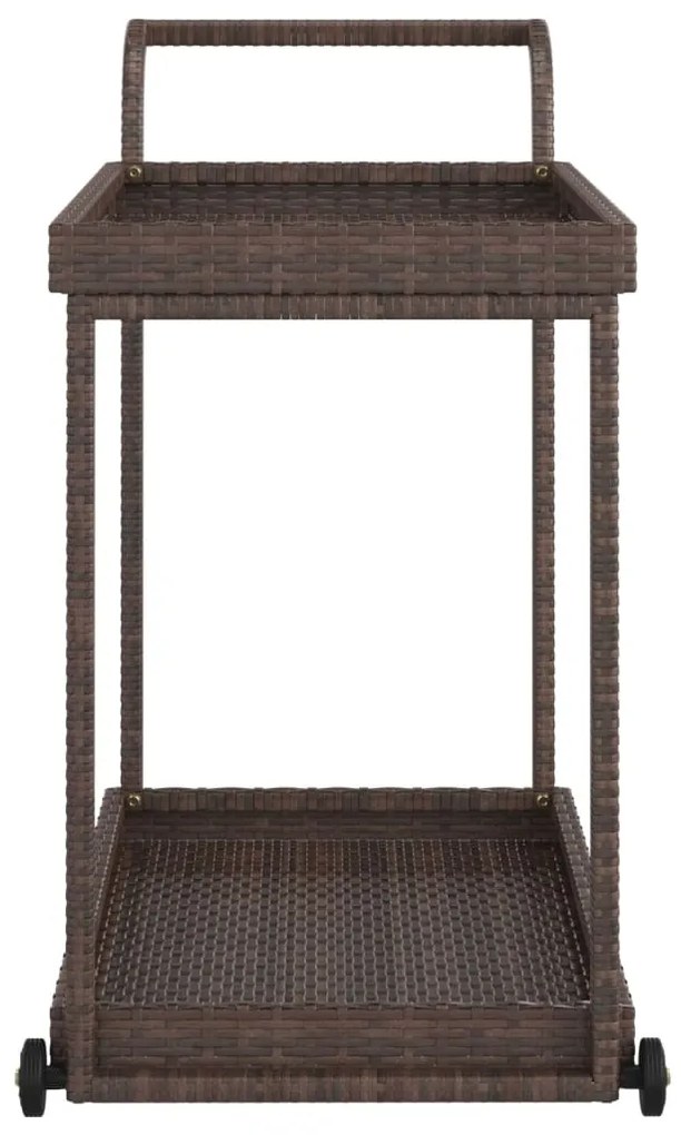 Carrello da bar marrone 100x45x83 cm in polyrattan