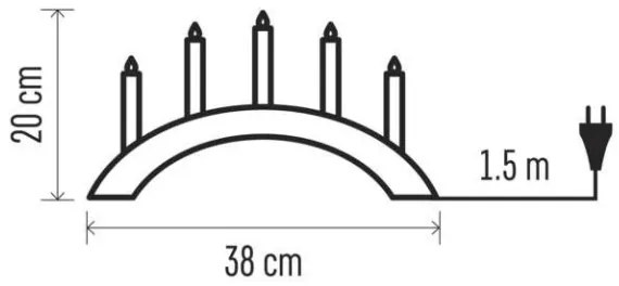 Candeliere natalizio 5xE10/15W/230V bianco
