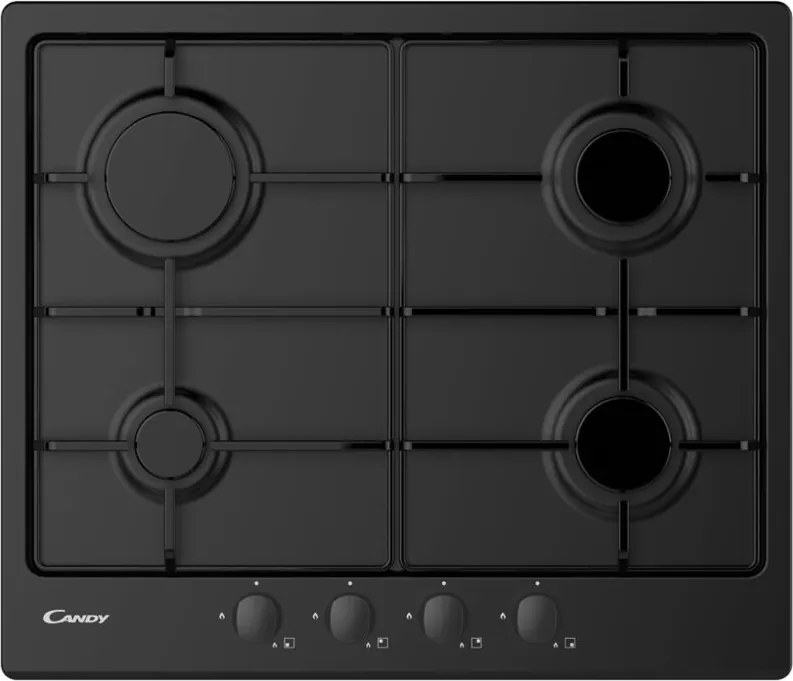 Idea CHW6BRBB Piano Cottura da Incasso Gas 4 Fornelli Nero - Candy