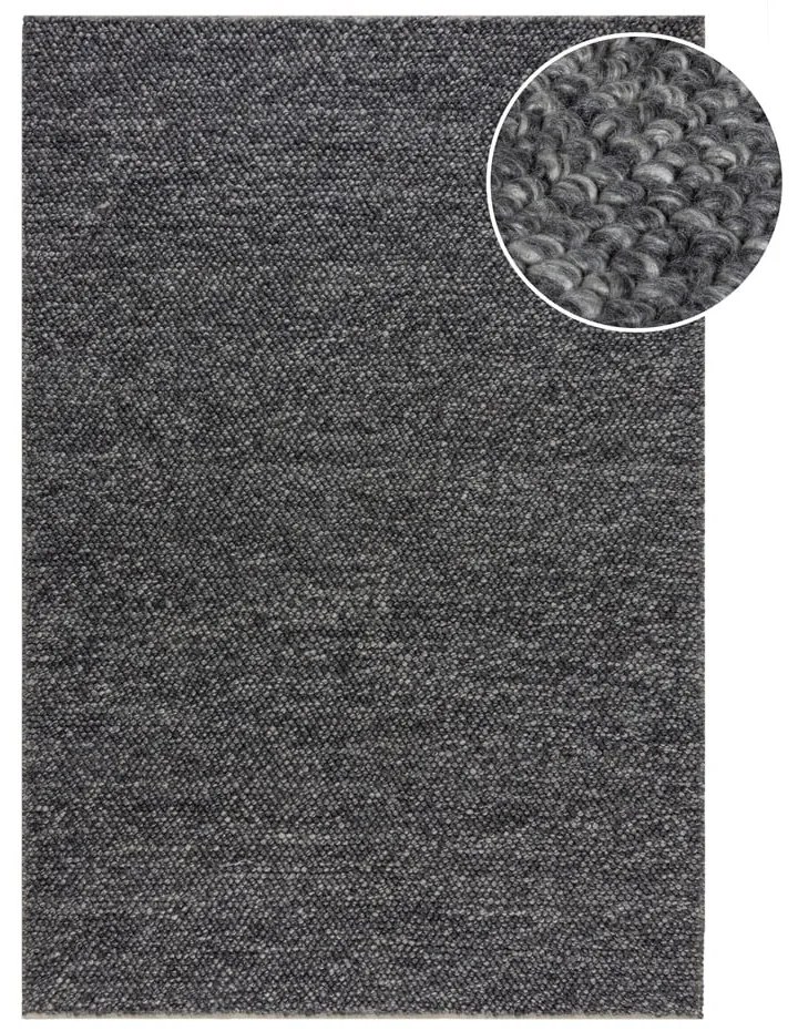 Tappeto grigio scuro in misto lana tessuto a mano 200x290 cm Minerals – Flair Rugs