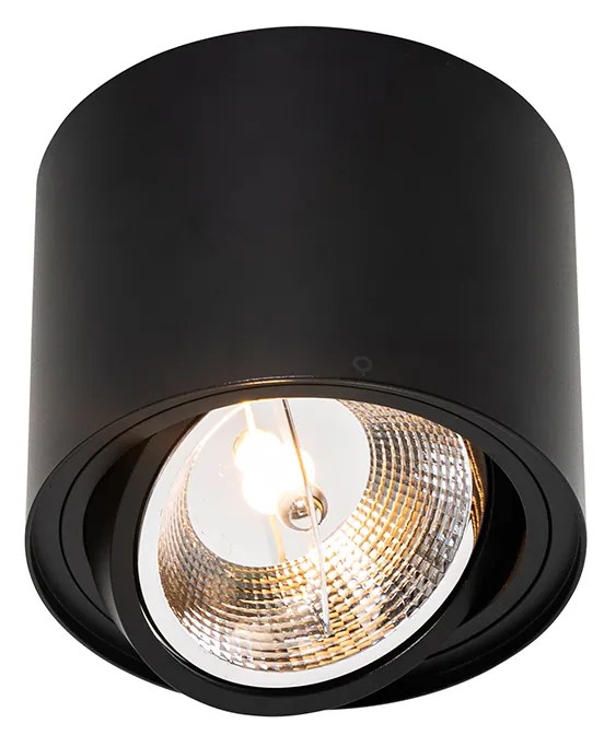 Set di 4 faretti da soffitto moderni neri orientabili e inclinabili AR111 - Rondoo Up
