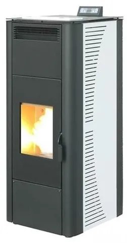 Termostufa a pellet 23.1 kW con ventilazione frontale King 24 Idro bianca