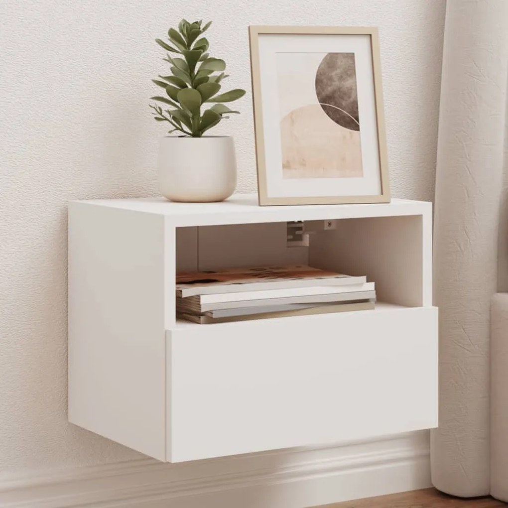 Mobili Tv A Parete 2pz Bianchi 40x30x30 Cm İn Legno Multistrato /