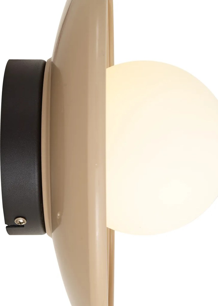 Plafoniera retrò beige con vetro opale - Lila