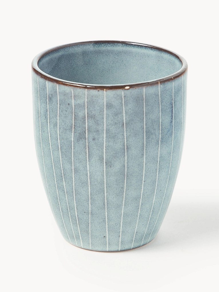 Set di 6 tazze senza manico fatte a mano Nordic Sea