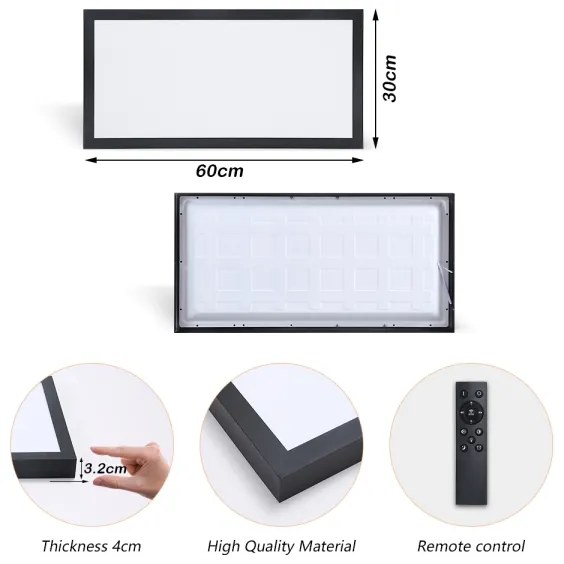 Brilagi - Lampada LED dimmerabile FRAME SMART LED/30W/230V nero IP44 + telecomando